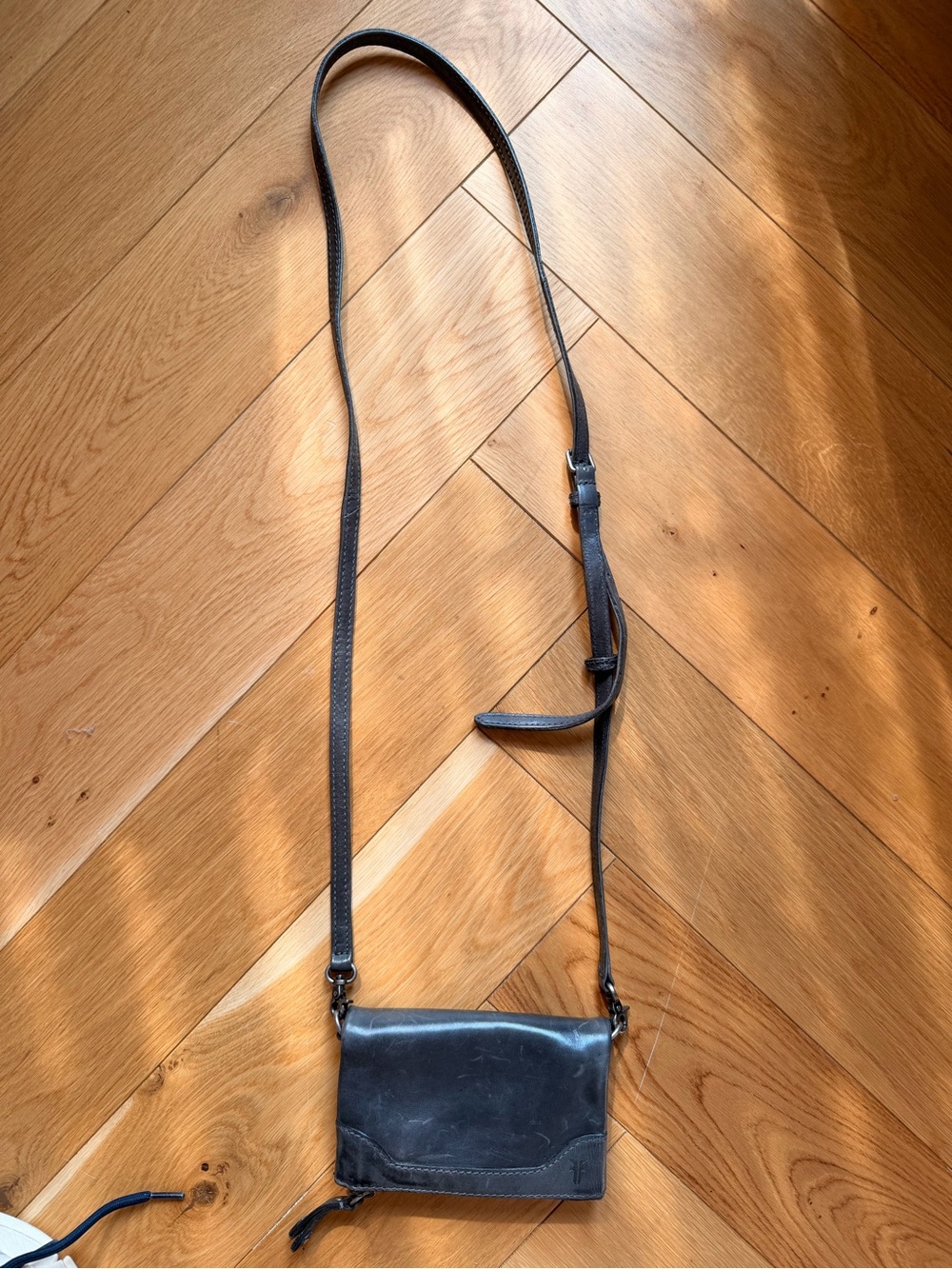 Frye Black Leather Convertible Crossbody Wristlet Bag